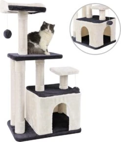 Merkloos MC Star Krabpaal 100cm Met Schraper Meerdere Platforms, Tweedeurs Kattengrotten, Speelgoedballen Met Bellen, Krabbed Natuurlijk Sisal Katten Spelletjes - Grijs&Beige, 100cm 17 Merkloos MC Star Krabpaal 100cm Met Schraper Meerdere Platforms, Tweedeurs Kattengrotten, Speelgoedballen Met Bellen, Krabbed Natuurlijk Sisal Katten Spelletjes - Grijs&Beige, 100cm -Kattenbenodigdheden 1030x1200 1