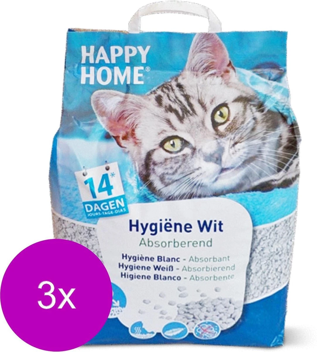Happy Home White - Kattenbakvulling - 3 X 20 L 4 Happy Home White - Kattenbakvulling - 3 X 20 L - Afbeelding 2