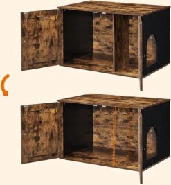 Meubelexpert Kattenhuis Voor Kattenbak - Met Deuren - Vintage - Bruinzwart - PCL002X02 10 Meubelexpert Kattenhuis Voor Kattenbak - Met Deuren - Vintage - Bruinzwart - PCL002X02 -Kattenbenodigdheden 1110x1200 2