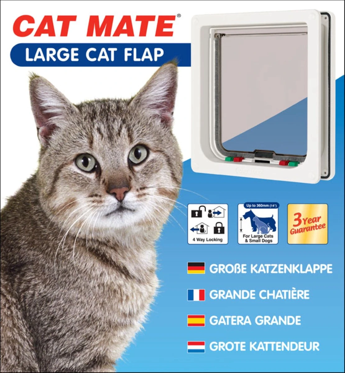 Cat Mate Kattendeur Groot Met Vierwegsluiting En Extra Vergrendeling - Wit 6 Cat Mate Kattendeur Groot Met Vierwegsluiting En Extra Vergrendeling - Wit - Afbeelding 4