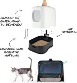 Rotho MyPet Biala Kattenbak Met Kap En Schepje / Gemaakt Van Gerecycled Plastic - Cappucino -Kattenbenodigdheden 1118x1200 4