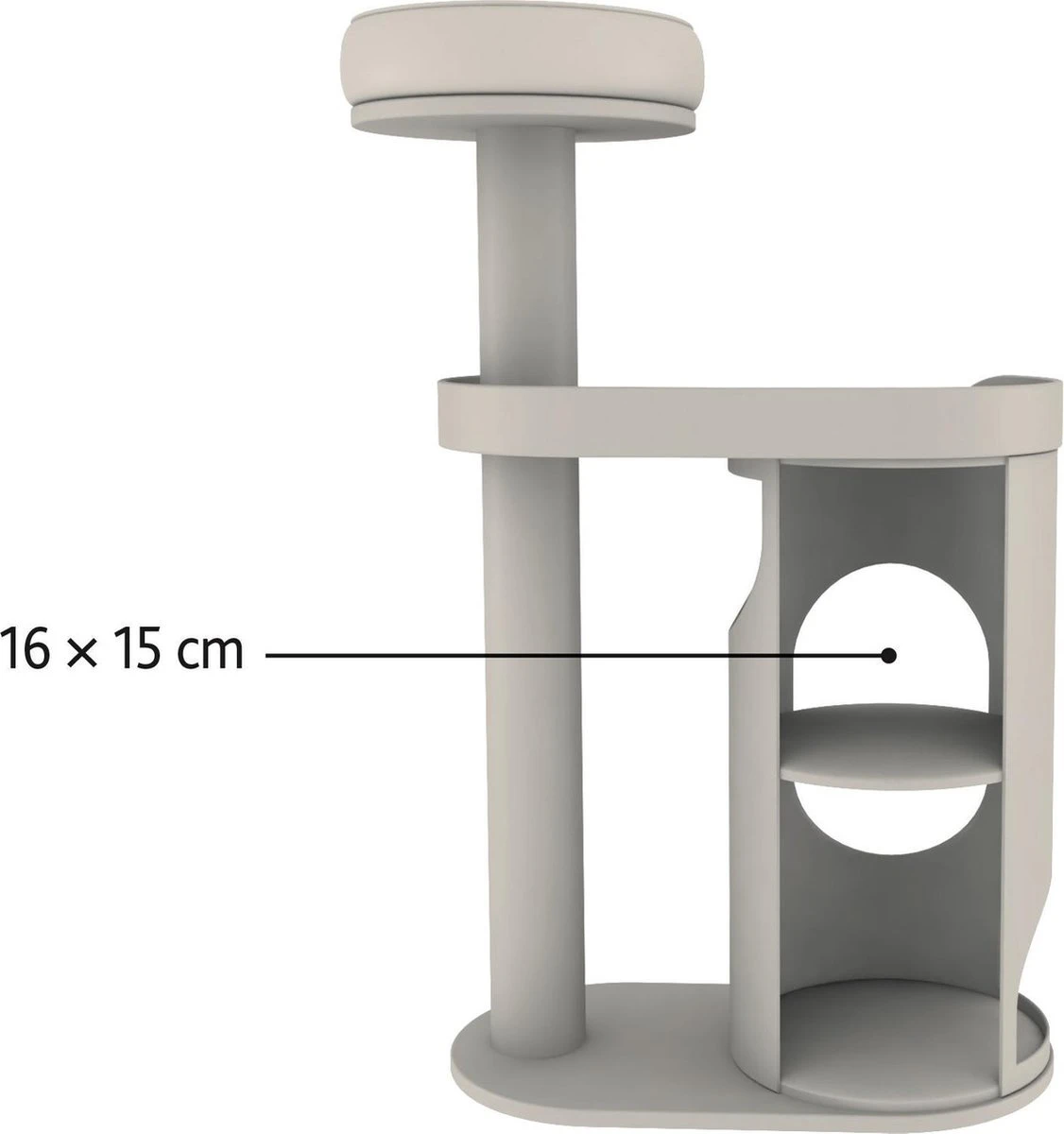 Trixie Krabaal Falco Lichtgrijs/Bruin - 70X38X117 CM 7 Trixie Krabaal Falco Lichtgrijs/Bruin - 70X38X117 CM - Afbeelding 5