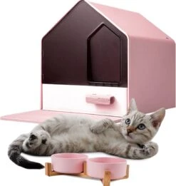 Kattenbak Villa Met Dubbele Voerbak En Kattenbakmat – Kat - Drinkbak – Modern En Stijlvol - Design - Groen 14 Kattenbak Villa Met Dubbele Voerbak En Kattenbakmat – Kat - Drinkbak – Modern En Stijlvol - Design - Groen -Kattenbenodigdheden 1134x1200 1