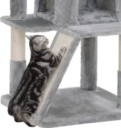 Luxe Krabpaal - Kattenboom Met Krabbord - Lichtgrijs -Kattenbenodigdheden 1135x1200 1