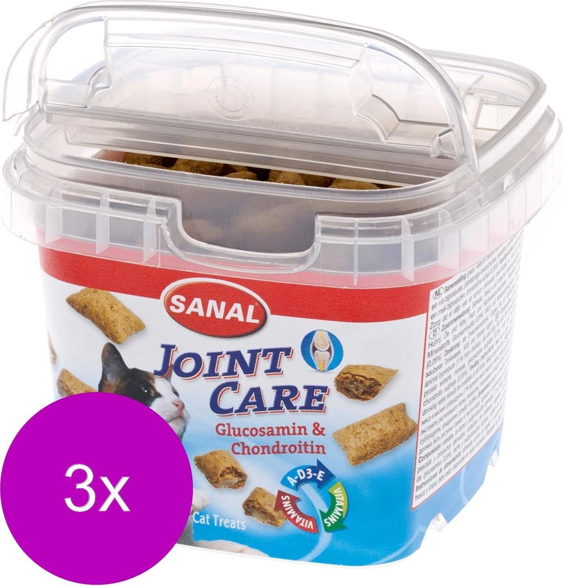 Sanal Joint Care - Kat - Snack - Chondroïtine & Glucosamine - 3 X 75 Gr 5 Sanal Joint Care - Kat - Snack - Chondroïtine & Glucosamine - 3 X 75 Gr - Afbeelding 3