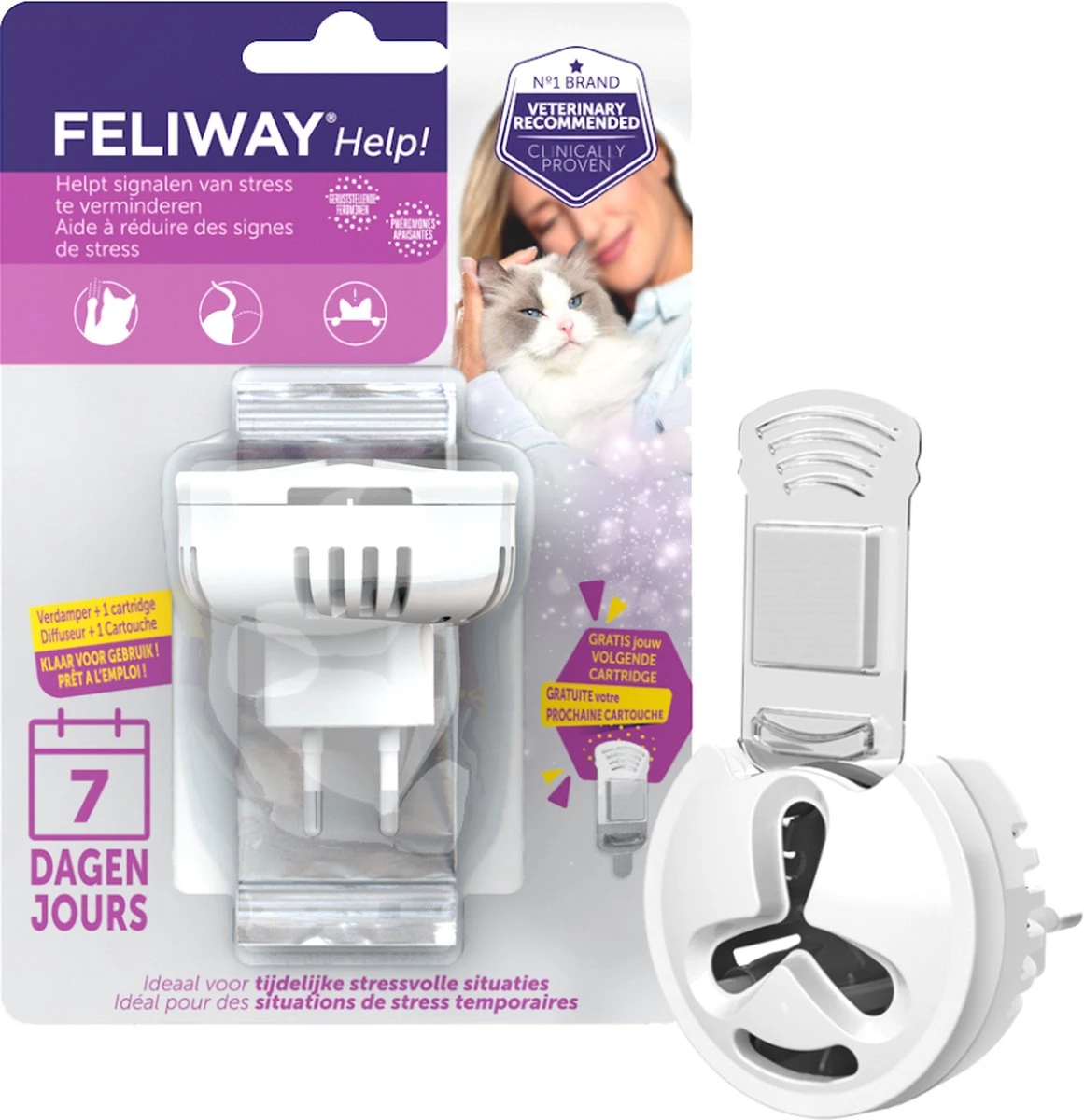Feliway Help! - Verdamper + Cartridge - 7 Dagen - Kat - Tijdelijke Spannende Situaties Voor Je Kat 4 Feliway Help! - Verdamper + Cartridge - 7 Dagen - Kat - Tijdelijke Spannende Situaties Voor Je Kat - Afbeelding 2