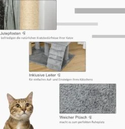PawHut Krabpaal Kattenboom Met Kattengrot Trap Spaanplaat Jute Grijs D30-360 16 PawHut Krabpaal Kattenboom Met Kattengrot Trap Spaanplaat Jute Grijs D30-360 -Kattenbenodigdheden 1161x1200 3