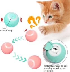 Otiume Slimme Katten Speeltje - Interactieve Zelf Rollende Bal Voor Katten - Kattenspeeltjes - USB Oplaadbaar- Turquoise -Kattenbenodigdheden 1167x1200 7