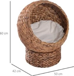 PawHut Kattenmand Rotan Kattennest Kattenbed Met Kussen Huisdierbed Bruin D30-104 21 PawHut Kattenmand Rotan Kattennest Kattenbed Met Kussen Huisdierbed Bruin D30-104 -Kattenbenodigdheden 1168x1200 8