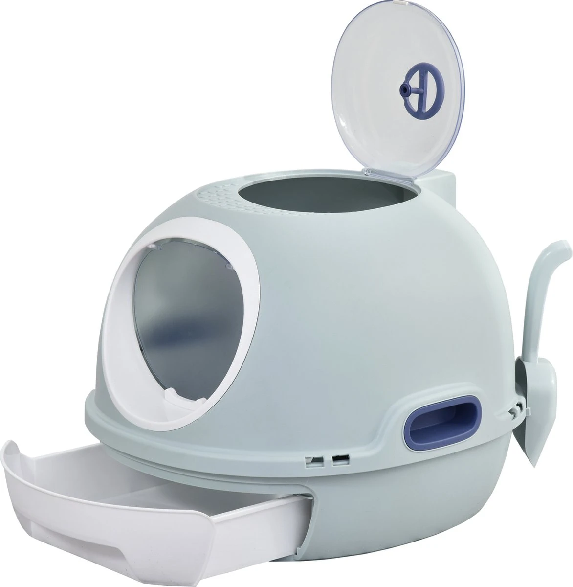PawHut Kattentoilet Kattenbak Dakraam Bodembak Schep Draagbaar PP ABS D31-012 3 PawHut Kattentoilet Kattenbak Dakraam Bodembak Schep Draagbaar PP ABS D31-012