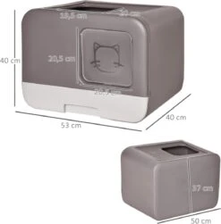 Kattenbak - 2 Uitgangen - Kattentoilet - Uitschuifbare Bodem - Met Schepje - Grijs 53 X 40 X 40 Cm 15 Kattenbak - 2 Uitgangen - Kattentoilet - Uitschuifbare Bodem - Met Schepje - Grijs 53 X 40 X 40 Cm -Kattenbenodigdheden 1179x1200 19