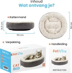 Petville Kattenmand - 50 Cm - Wasbaar - Donut - Waterbestendig - Grijs 15 Petville Kattenmand - 50 Cm - Wasbaar - Donut - Waterbestendig - Grijs -Kattenbenodigdheden 1181x1200 3