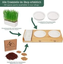 Pfotenolymp® Voederstation Met Kattengras Voor Katten - Porseleinen Kattenbak/Voedingsbak - Verhoogde Kom Set Met Kattengrasbak - Voerbak Hoog 10 Pfotenolymp® Voederstation Met Kattengras Voor Katten - Porseleinen Kattenbak/Voedingsbak - Verhoogde Kom Set Met Kattengrasbak - Voerbak Hoog -Kattenbenodigdheden 1184x1200 3