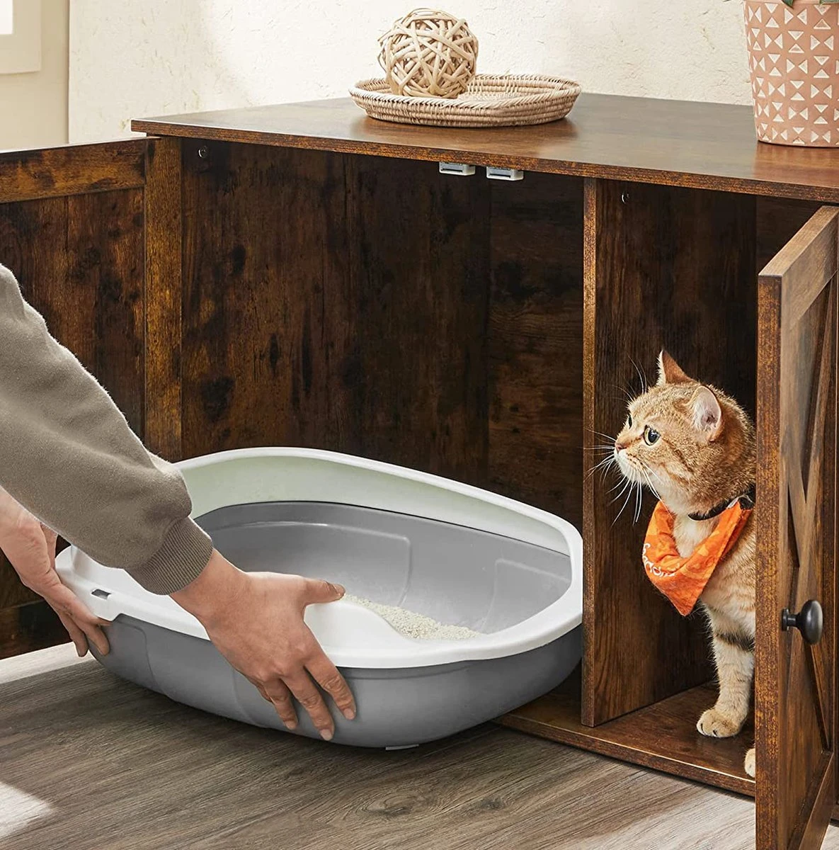 Kattenbak Kast, Kattentoilet, Vintage 7 Kattenbak Kast, Kattentoilet, Vintage - Afbeelding 5