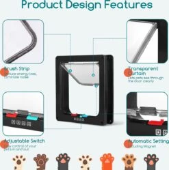 Nobleza Kattenluik Met Tunnel - 4 Vergrendelingsstanden - Weerbestendig - Binnen En Buiten - 28.5 X 25 Cm - Maat XL - Zwart 21 Nobleza Kattenluik Met Tunnel - 4 Vergrendelingsstanden - Weerbestendig - Binnen En Buiten - 28.5 X 25 Cm - Maat XL - Zwart -Kattenbenodigdheden 1188x1200 6