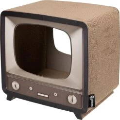 District 70 TELLY - Retro TV Krabmeubel - Instagrammable Kartonnen TV Voor Katten - 39 X 27 X 37 Cm -Kattenbenodigdheden 1198x1200 13