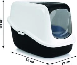 Savic Kattenbak Nestor - Kattenbak - Zwart/Wit - 56 X 39 X 38,5 -Kattenbenodigdheden 1200x1014 1