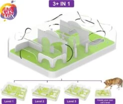 Cas & Lux Modulaire Puzzel Voederbak Voor Katten - Anti Schrokbak Kat - Inclusief 3 Verschillende Standen - Stijlvol Design - Voerpuzzel Kat - Slowfeeder - Kattenspeeltjes - Puzzel Kat - Anti Schrok