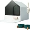 Kattenbak Villa Met Dubbele Voerbak En Kattenbakmat – Kat - Drinkbak – Modern En Stijlvol - Design - Groen 2 Kattenbak Villa Met Dubbele Voerbak En Kattenbakmat – Kat - Drinkbak – Modern En Stijlvol - Design - Groen -Kattenbenodigdheden 1200x1045 5