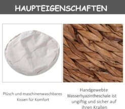 PawHut Kattenmand Rotan Kattennest Kattenbed Met Kussen Huisdierbed Bruin D30-104 20 PawHut Kattenmand Rotan Kattennest Kattenbed Met Kussen Huisdierbed Bruin D30-104 -Kattenbenodigdheden 1200x1050 4