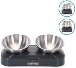 Nobleza Katten Voerbakjes - Ergonomische Dubbele Voerbak - Anti Braak Voerbak Voor Katten - Zwart - Dubbel - RVS 23 Nobleza Katten Voerbakjes - Ergonomische Dubbele Voerbak - Anti Braak Voerbak Voor Katten - Zwart - Dubbel - RVS -Kattenbenodigdheden 1200x1063