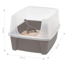 Iris Ohyama Kattenbak Open CLH-12 - Kunststof - Taupe/Wit - Met Schepje -Kattenbenodigdheden 1200x1066 7