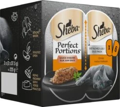 Sheba Perfect Portions In Saus Katten Natvoer - Kalkoen - 8 X 6 Stuks -Kattenbenodigdheden 1200x1067
