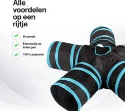 Tavaro Kattentunnel 5 Gangen - Met Speelbal - Kattenspeelgoed - Zwart / Blauw 14 Tavaro Kattentunnel 5 Gangen - Met Speelbal - Kattenspeelgoed - Zwart / Blauw -Kattenbenodigdheden 1200x1067 3