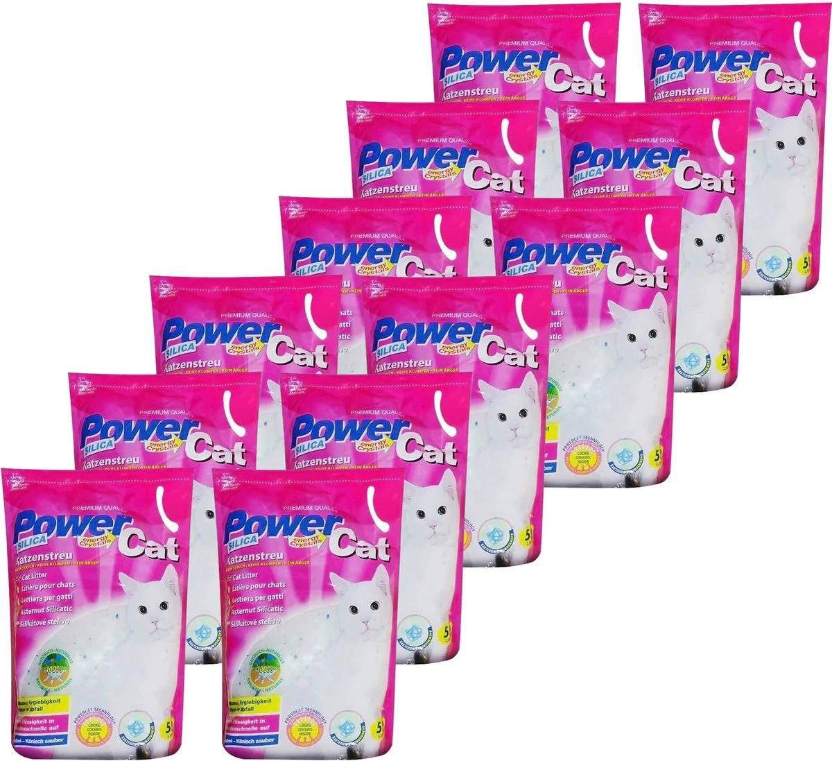 Merkloos PowerCat Silicaat Kattenbakvulling Met Energy Kristallen - 12 X 5L 3 Merkloos PowerCat Silicaat Kattenbakvulling Met Energy Kristallen - 12 X 5L