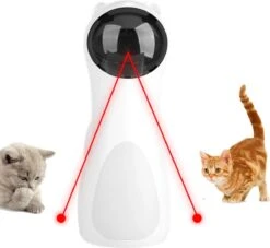 Merkloos Automatisch Kattenspeeltje Laser Intelligent Interactief Voor Katten – Laser Kat – 3 Verschillende Standen – Incl. Oplaadkabel – Geruisloze Motor