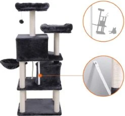 Hoppa! Kattenboom - Krabpaal - Grijs - Fluweel 10 Hoppa! Kattenboom - Krabpaal - Grijs - Fluweel -Kattenbenodigdheden 1200x1115 2