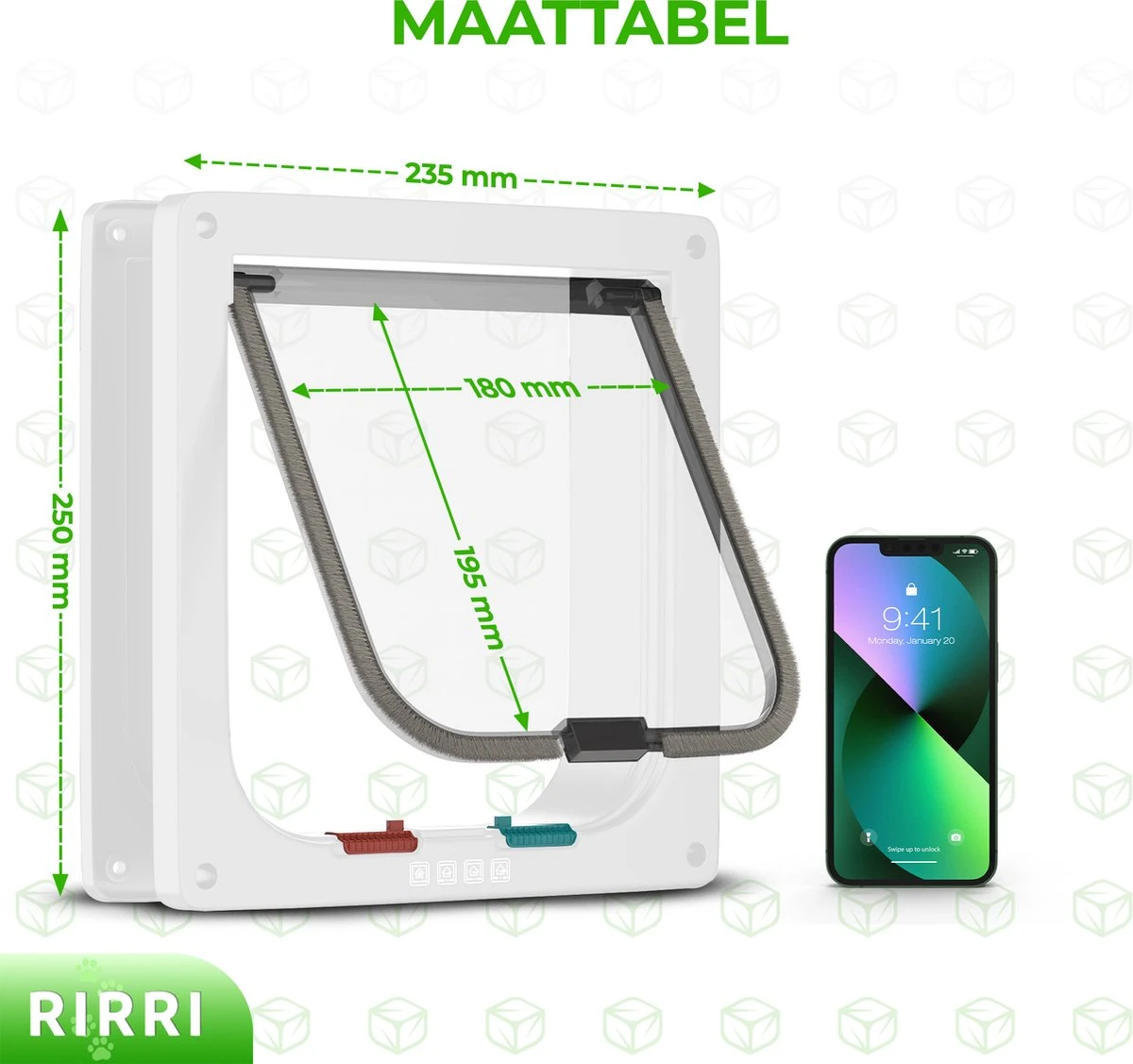 Rirri Kattenluik Met Tunnel - 4 Vergrendelingsstanden - Weerbestendig - Binnen En Buiten - Grote Kat - Maat L - Wit - 25,5 X 23.5 Cm 4 Rirri Kattenluik Met Tunnel - 4 Vergrendelingsstanden - Weerbestendig - Binnen En Buiten - Grote Kat - Maat L - Wit - 25,5 X 23.5 Cm - Afbeelding 2