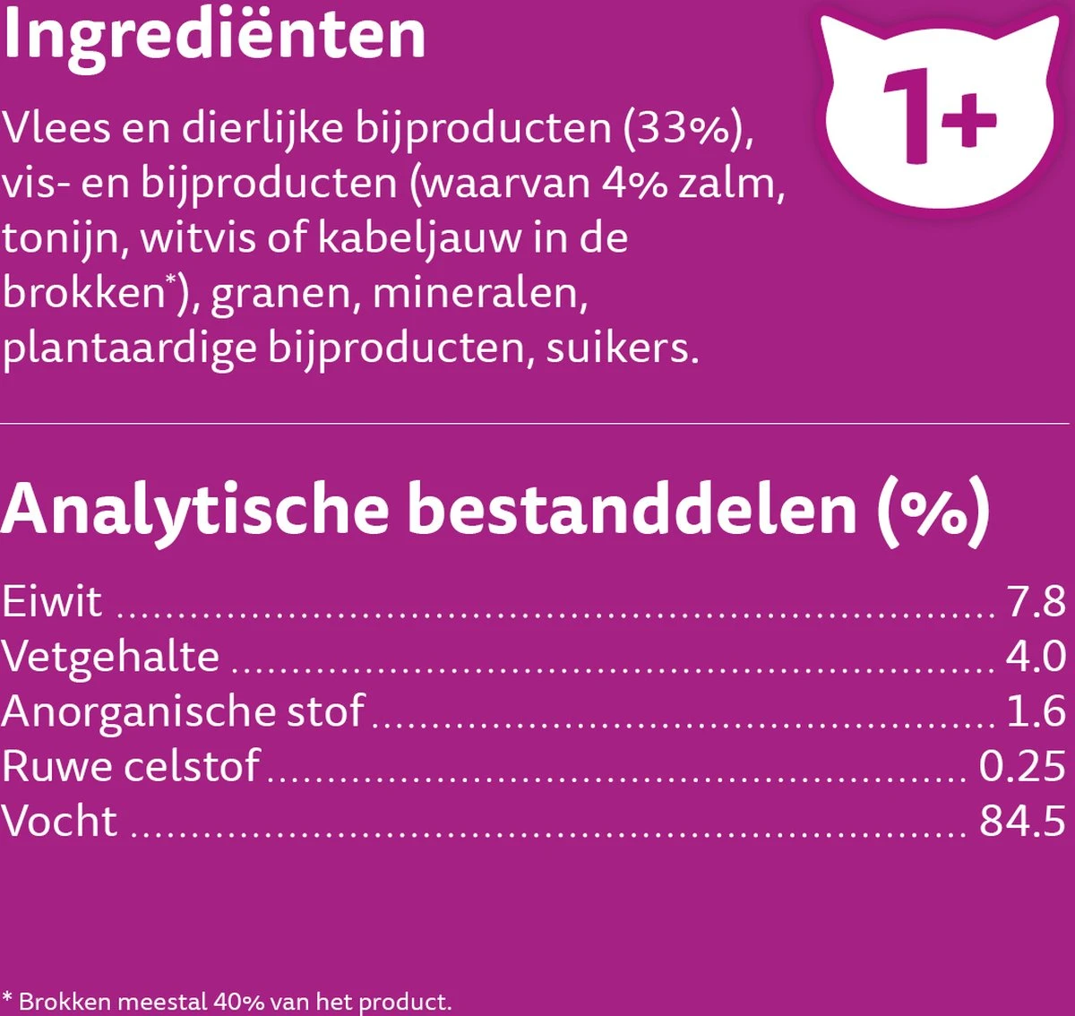 Whiskas 1+ Natvoer - Vis - Selectie In Gelei - Maaltijdzakjes 40 X 85 G 5 Whiskas 1+ Natvoer - Vis - Selectie In Gelei - Maaltijdzakjes 40 X 85 G - Afbeelding 3