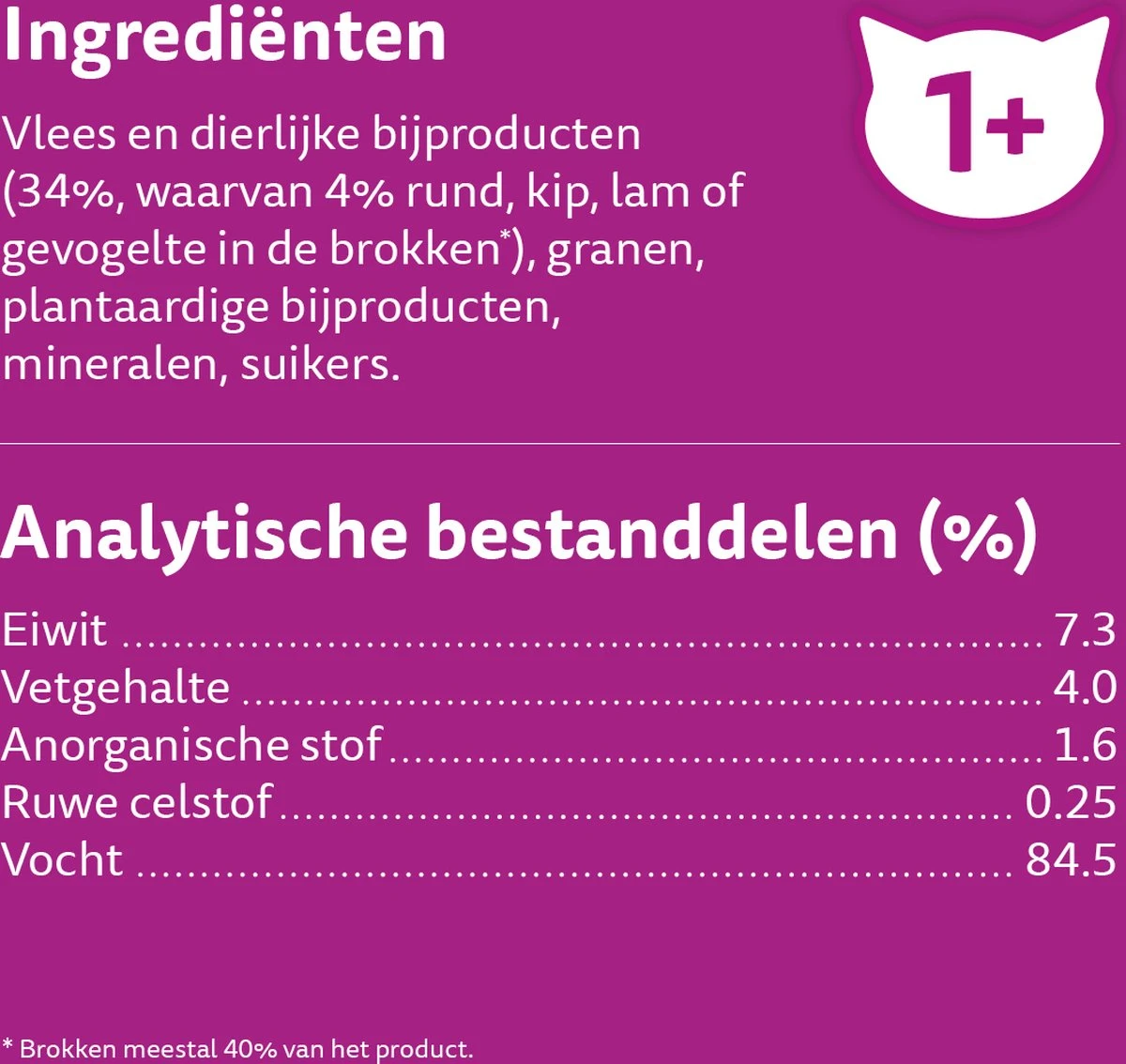 Whiskas 1+ Natvoer - Classic - Selectie In Saus - Maaltijdzakjes 40 X 85 G 5 Whiskas 1+ Natvoer - Classic - Selectie In Saus - Maaltijdzakjes 40 X 85 G - Afbeelding 3