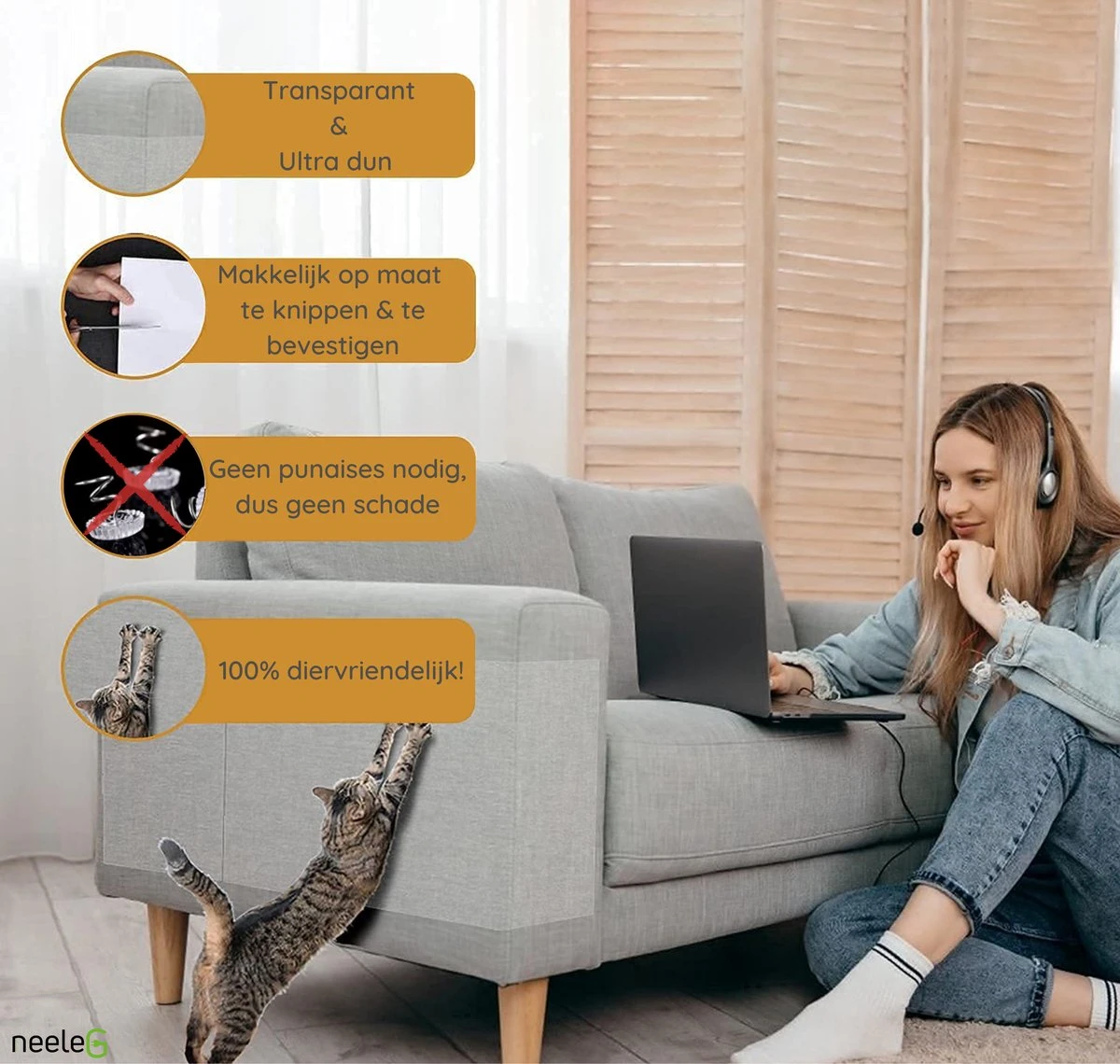 Merkloos Katten Anti Krab XXL Vellen - 10 Stuks - Met NeeleG Springveren - Meubelbescherming - Diervriendelijk - Geen Krabschade Aan Meubels - Bankbescherming - Enkelzijdig Klevend En Transparant - Zonder Punaises - Krabpaal - Anti Scratch - 30x45 CM 6 Merkloos Katten Anti Krab XXL Vellen - 10 Stuks - Met NeeleG Springveren - Meubelbescherming - Diervriendelijk - Geen Krabschade Aan Meubels - Bankbescherming - Enkelzijdig Klevend En Transparant - Zonder Punaises - Krabpaal - Anti Scratch - 30x45 CM - Afbeelding 4