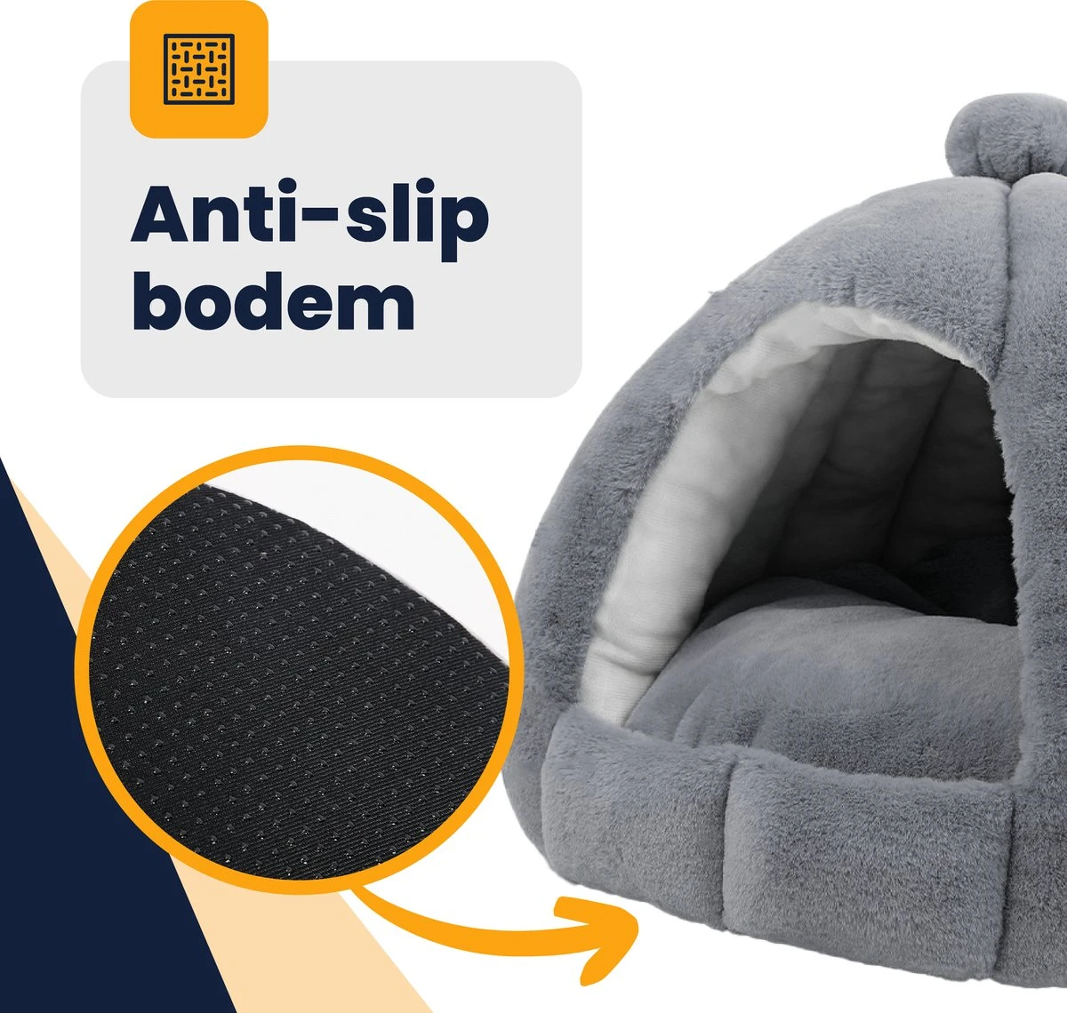 MIRO Katten Huis - Kattenhuizen - Kattenhok - Kattenmand - Dierenhuis - Extra Zacht - Grijs 4 MIRO Katten Huis - Kattenhuizen - Kattenhok - Kattenmand - Dierenhuis - Extra Zacht - Grijs - Afbeelding 2