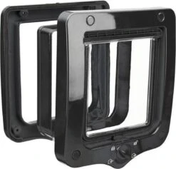 Trixie 4-Weg Kattenluik Inclusief Tunnelstuk Zwart - 20X22 CM