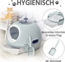 PawHut Kattentoilet Kattenbak Dakraam Bodembak Schep Draagbaar PP ABS D31-012 27 PawHut Kattentoilet Kattenbak Dakraam Bodembak Schep Draagbaar PP ABS D31-012 -Kattenbenodigdheden 1200x1150 2