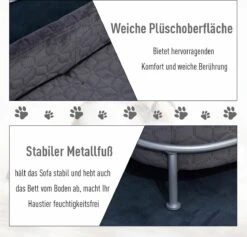 PawHut Hondenbank Met Rugleuning Huisdierenbank Met Metalen Poten Hondenbed Kattenbank D04-157 -Kattenbenodigdheden 1200x1153 11