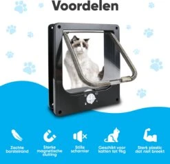 BFreshPets Kattenluik + Massageborstel - Met Tunnel - 4 Vergrendelingsstanden - Weersbestendig - Maat L - Zwart - 27 X 24 Cm 19 BFreshPets Kattenluik + Massageborstel - Met Tunnel - 4 Vergrendelingsstanden - Weersbestendig - Maat L - Zwart - 27 X 24 Cm -Kattenbenodigdheden 1200x1156 2
