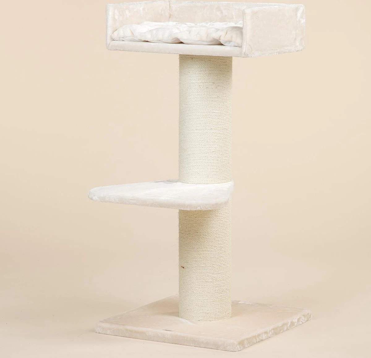 Krabpaal Voor Grote Katten Maine Coon Lounge Krabpaal - Beige - 60 X 60 X 120 Cm 6 Krabpaal Voor Grote Katten Maine Coon Lounge Krabpaal - Beige - 60 X 60 X 120 Cm - Afbeelding 4