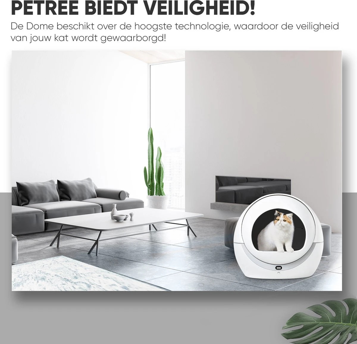 Petree Dome- Zelfreinigende Kattenbak - Automatisch - Katten - Anti-geur - 60 X 35 X 60 Cm 4 Petree Dome- Zelfreinigende Kattenbak - Automatisch - Katten - Anti-geur - 60 X 35 X 60 Cm - Afbeelding 2