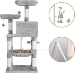 MIRA Home Krabpaal - Kattentoren - Huisdieren - Stabiel - Hout - Grijs/Wit - 55x45x143 7 MIRA Home Krabpaal - Kattentoren - Huisdieren - Stabiel - Hout - Grijs/Wit - 55x45x143 -Kattenbenodigdheden 1200x1161 14