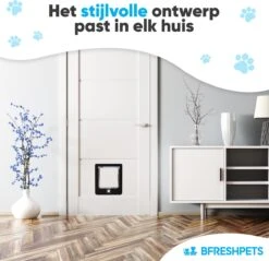 BFreshPets Kattenluik + Massageborstel - Met Tunnel - 4 Vergrendelingsstanden - Weersbestendig - Maat L - Zwart - 27 X 24 Cm 13 BFreshPets Kattenluik + Massageborstel - Met Tunnel - 4 Vergrendelingsstanden - Weersbestendig - Maat L - Zwart - 27 X 24 Cm -Kattenbenodigdheden 1200x1163 6