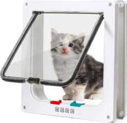 Nobleza Kattenluik Met Tunnel - 4 Vergrendelingsstanden - Weerbestendig - Binnen En Buiten - 20.5 X 19.7 Cm - Maat M - Wit -Kattenbenodigdheden 1200x1164 4