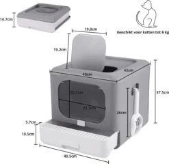Merkloos Zelfreinigende Kattenbak - Automatische Kattenbak - Kattenbak Zelfreinigend - Electrische Kattenbak - Grijs 12 Merkloos Zelfreinigende Kattenbak - Automatische Kattenbak - Kattenbak Zelfreinigend - Electrische Kattenbak - Grijs -Kattenbenodigdheden 1200x1165 4