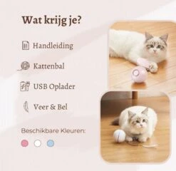 MyBuddy - Interactieve Zelf Rollende Bal - Kattenspeeltjes - Kattenspeelgoed - Bal Voor Katten - LED Lights - Speelgoed - USB - Roze -Kattenbenodigdheden 1200x1168 4