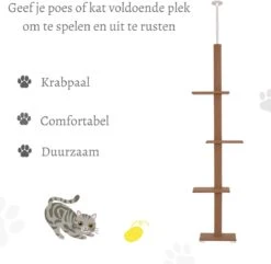 Merkloos Krabpaal In Hoogte Verstelbaar - Kattenkrabpaal - Krabpaal Voor Katten - Kattenspeeltjes - Katten - Bruin - 43L X 27B X 228-260H Cm 13 Merkloos Krabpaal In Hoogte Verstelbaar - Kattenkrabpaal - Krabpaal Voor Katten - Kattenspeeltjes - Katten - Bruin - 43L X 27B X 228-260H Cm -Kattenbenodigdheden 1200x1170 2