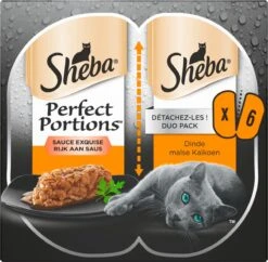 Sheba Perfect Portions In Saus Katten Natvoer - Kalkoen - 8 X 6 Stuks -Kattenbenodigdheden 1200x1178 1