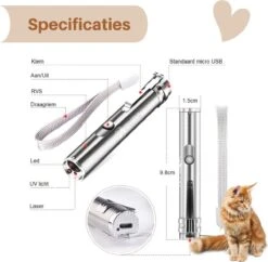 Laserpen - USB - Kattenspeeltjes - Zaklamp - Kat - Laser - Kattenspeelgoed - RVS Opbergblikje -Kattenbenodigdheden 1200x1178 3